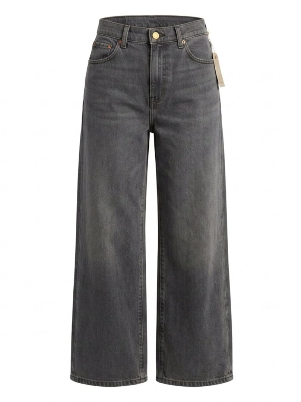 Gaiety Grey Wash Wide Leg High Rise Denim Jeans Size S